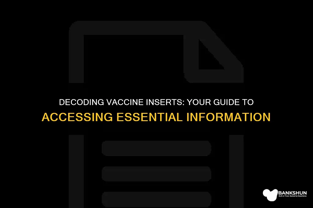 where to find the inserts from vaccine