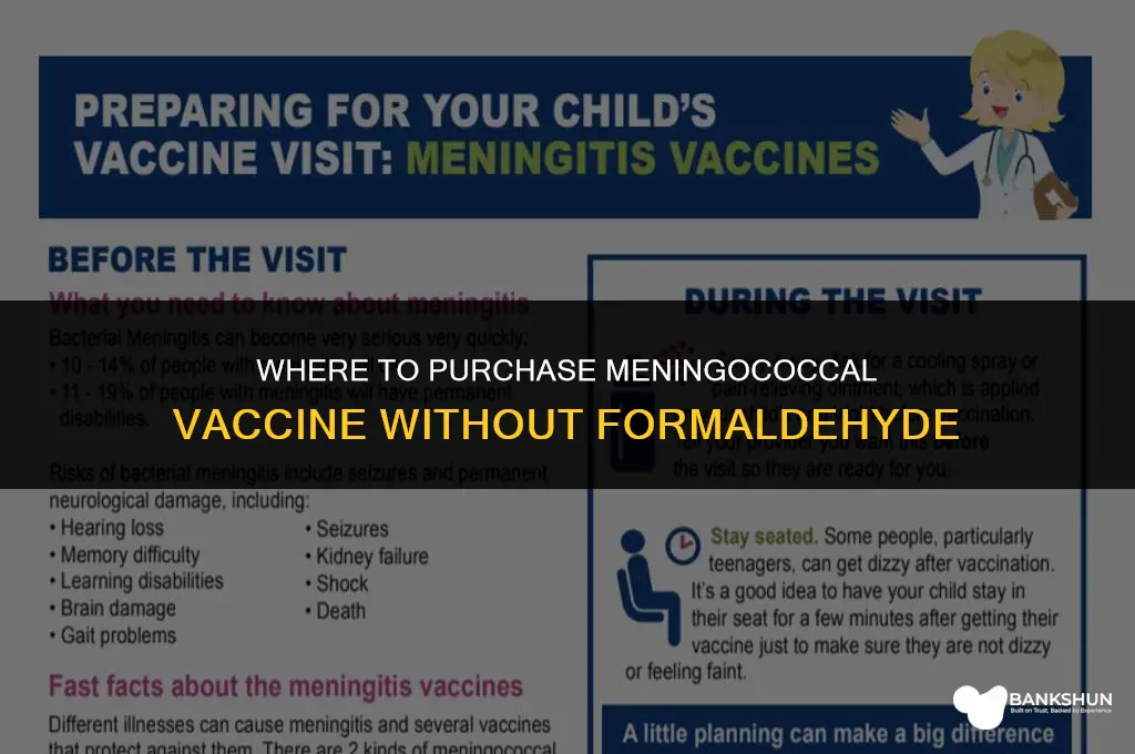where to purchase meningococcal vaccine without formaldehyde