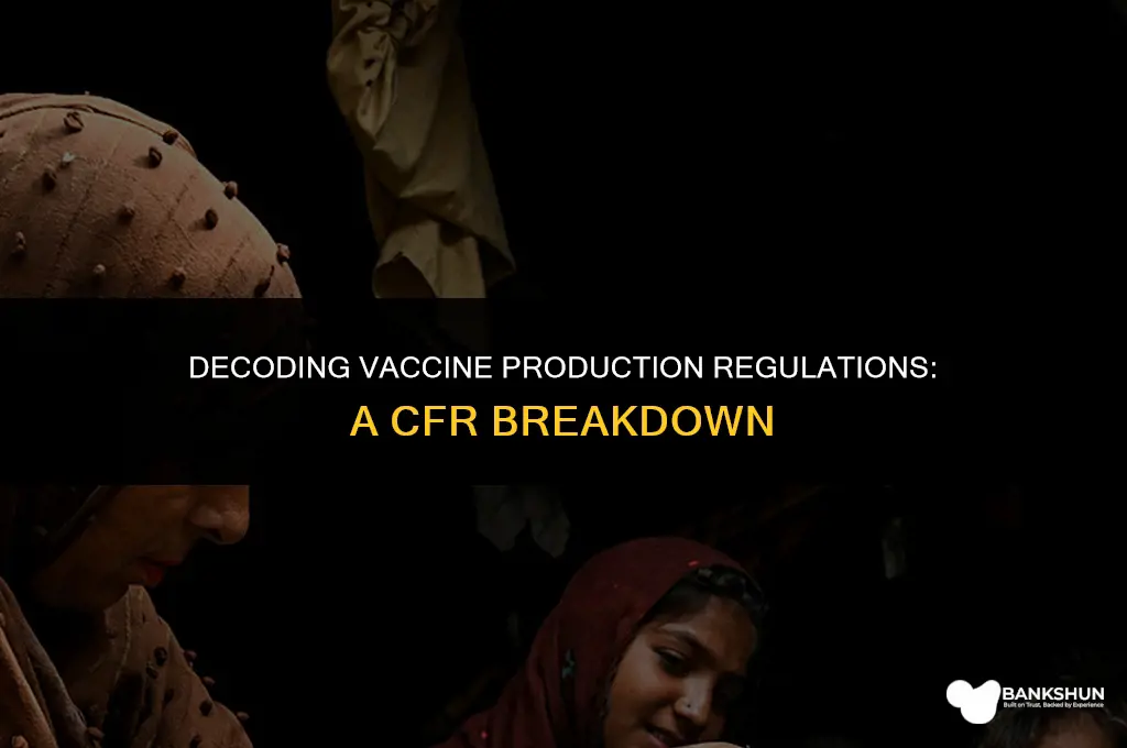 which cfr does vaccine production fall under