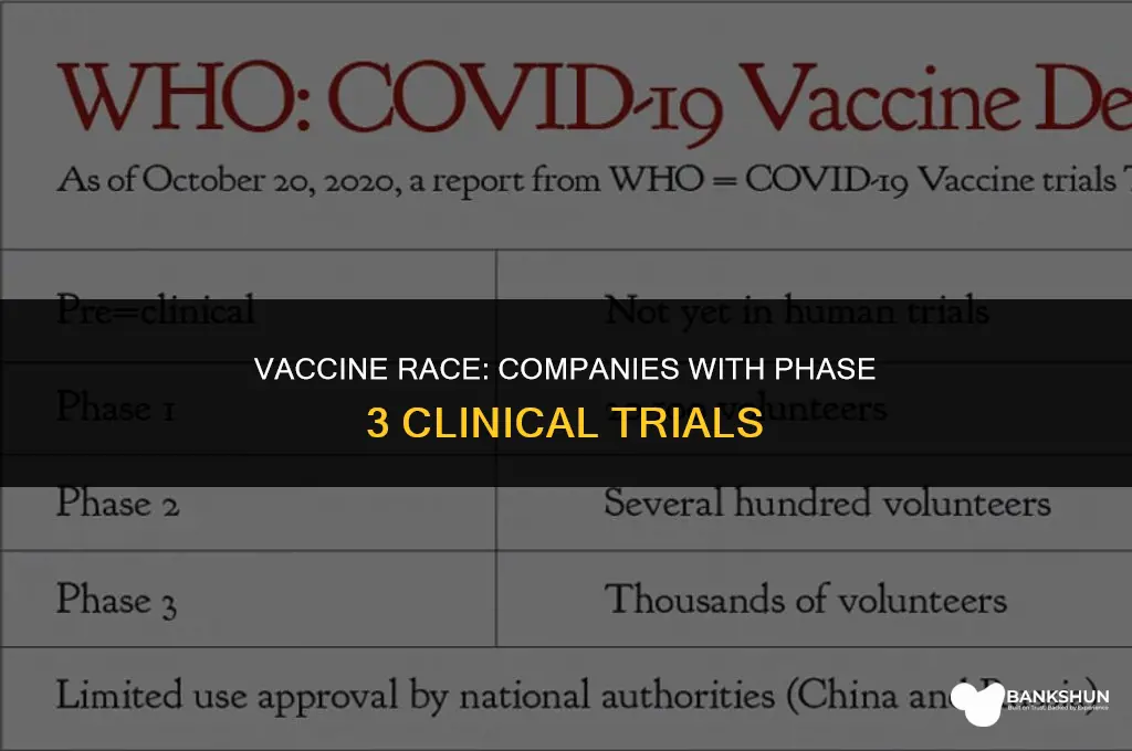 which companies have vaccines in phase 3