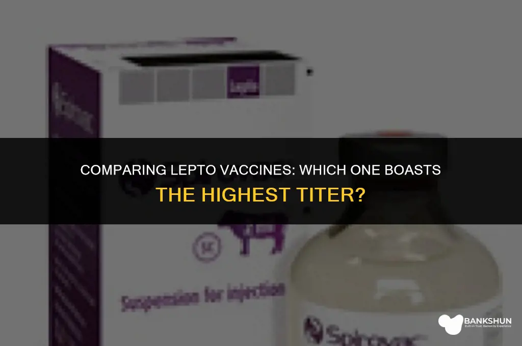 which lepto vaccine has the highest titer