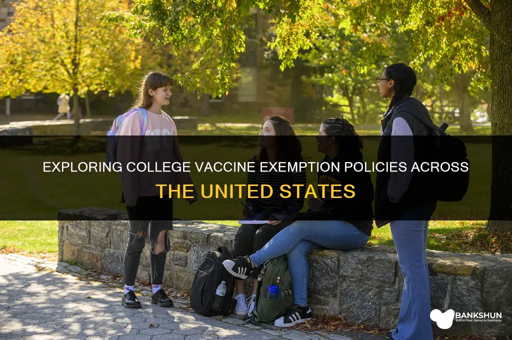which states allow vaccine exemptions for college