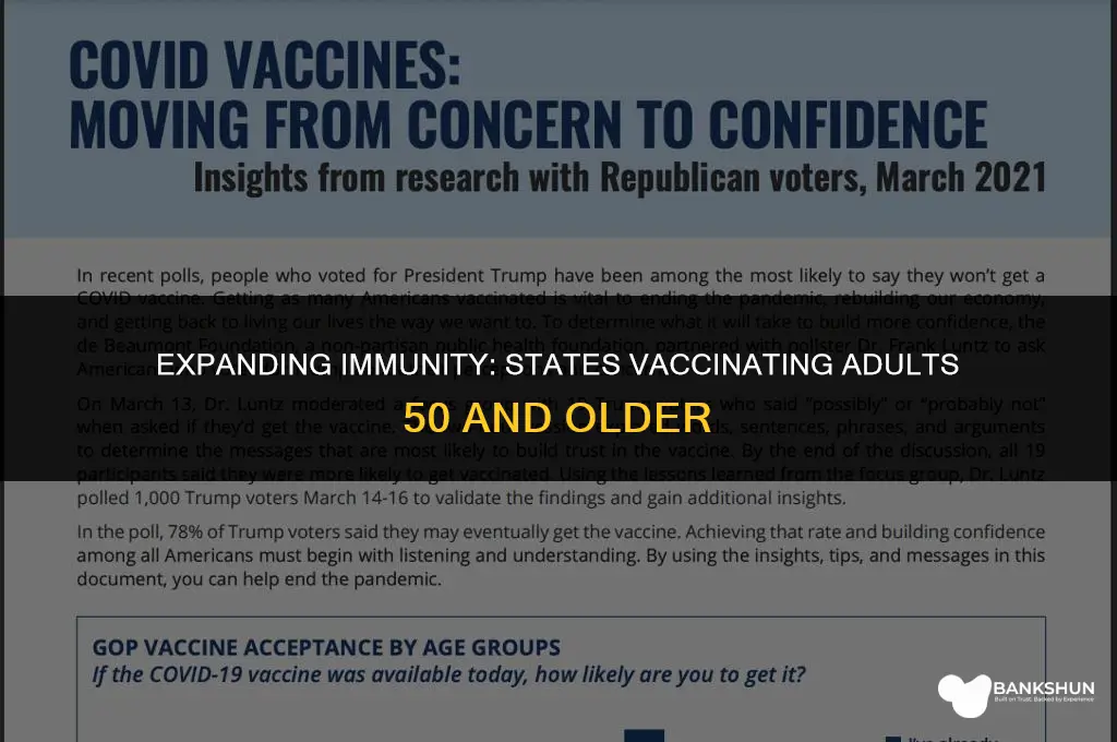 which states are vaccinating 50 and older