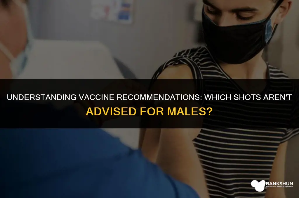 which vaccine is not indicated for males