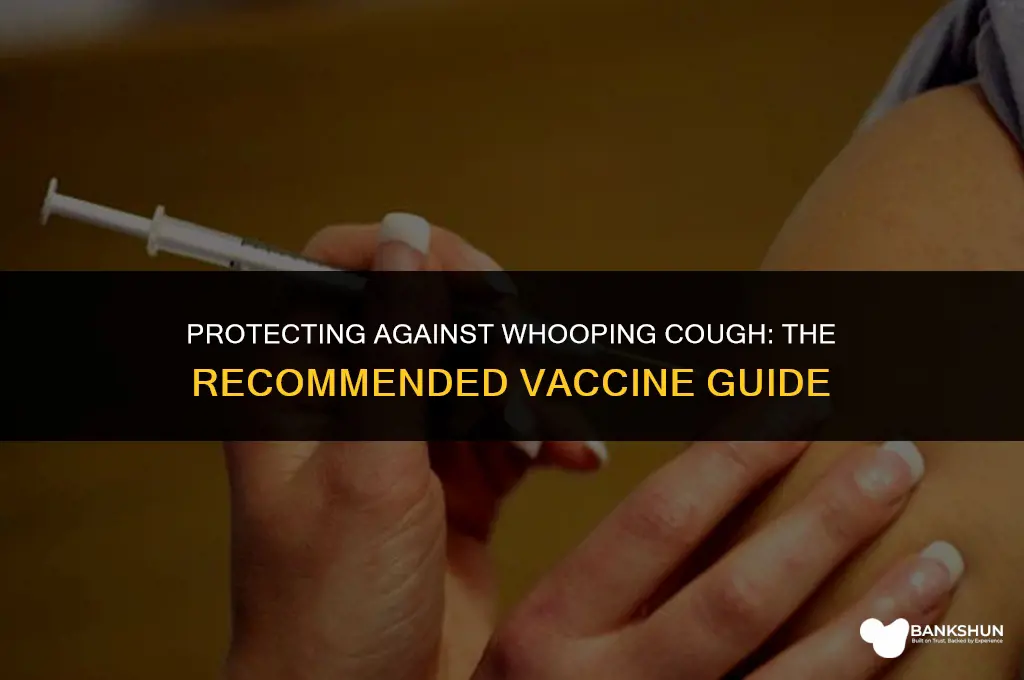 which vaccine is recommended for whopping cough