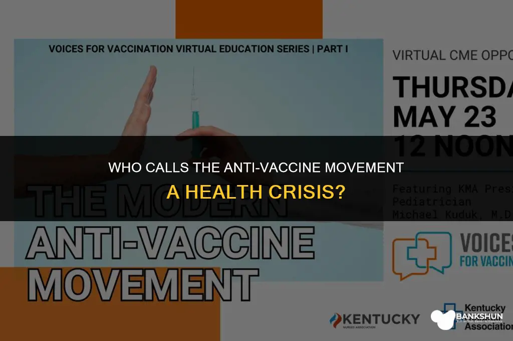 who calls anti vaccine movemnt health crisis