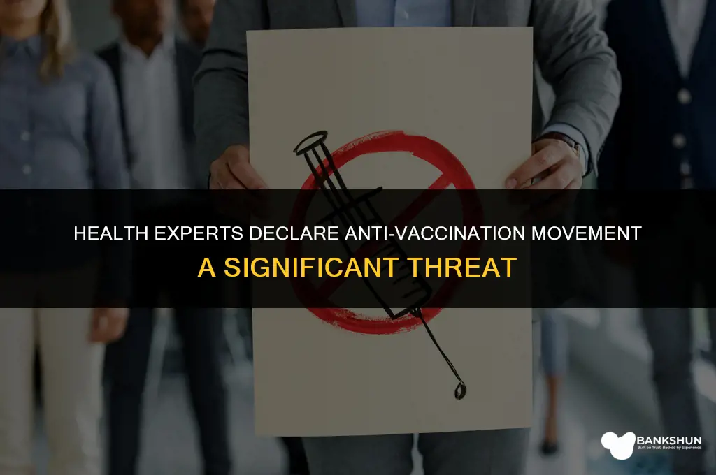 who names anti vaccination as health threat