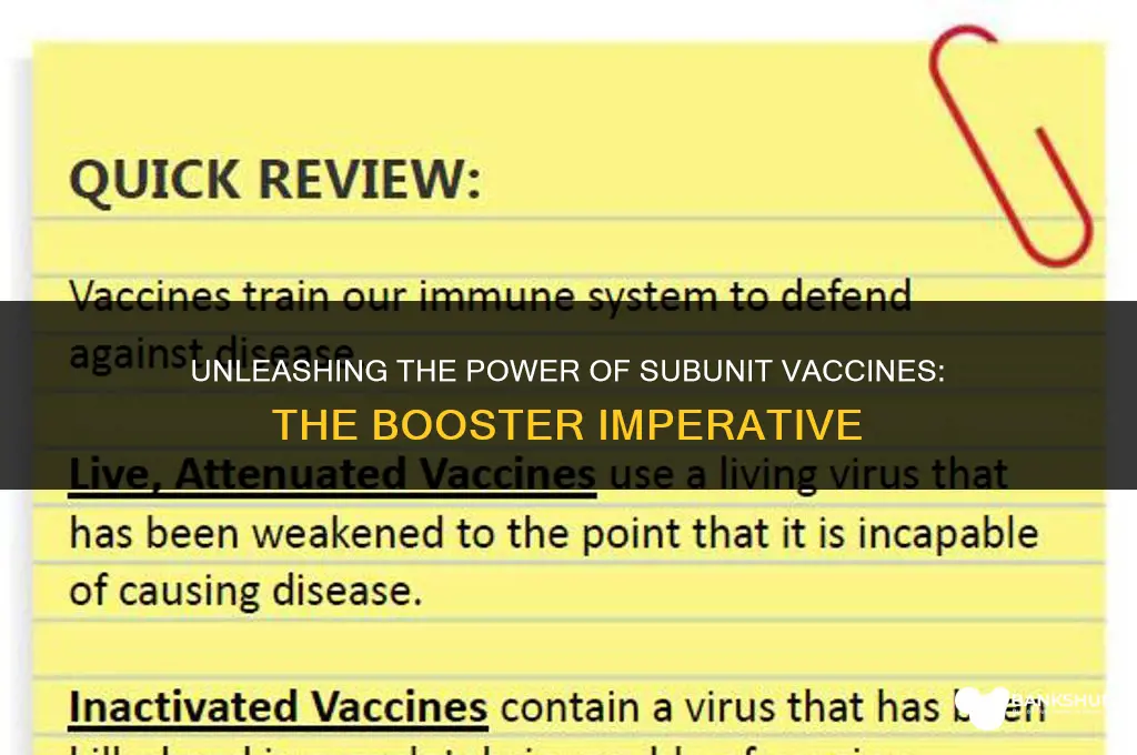 why are boosters necessary for subunit vaccines