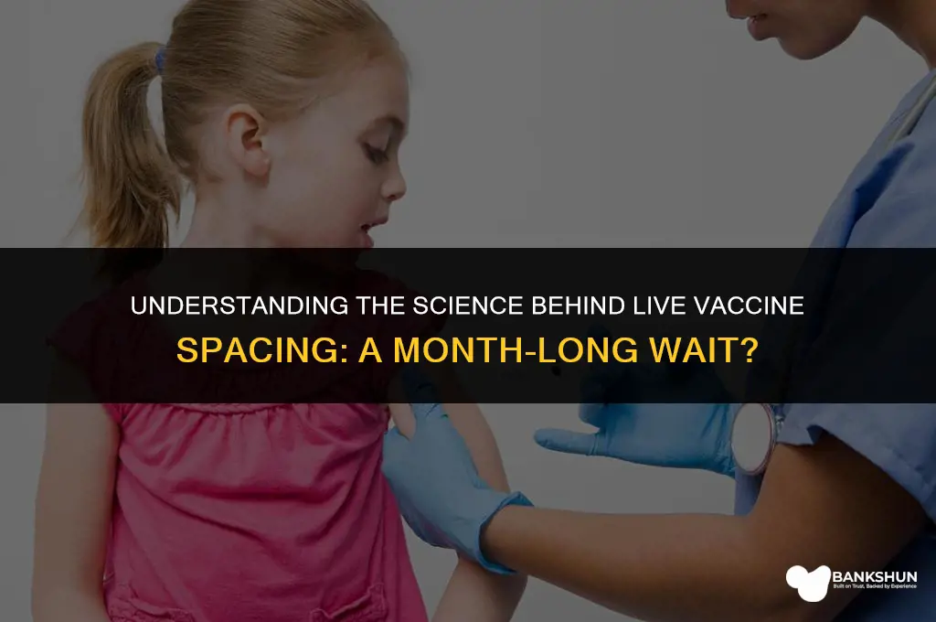 why are live vaccines spaced 1 month