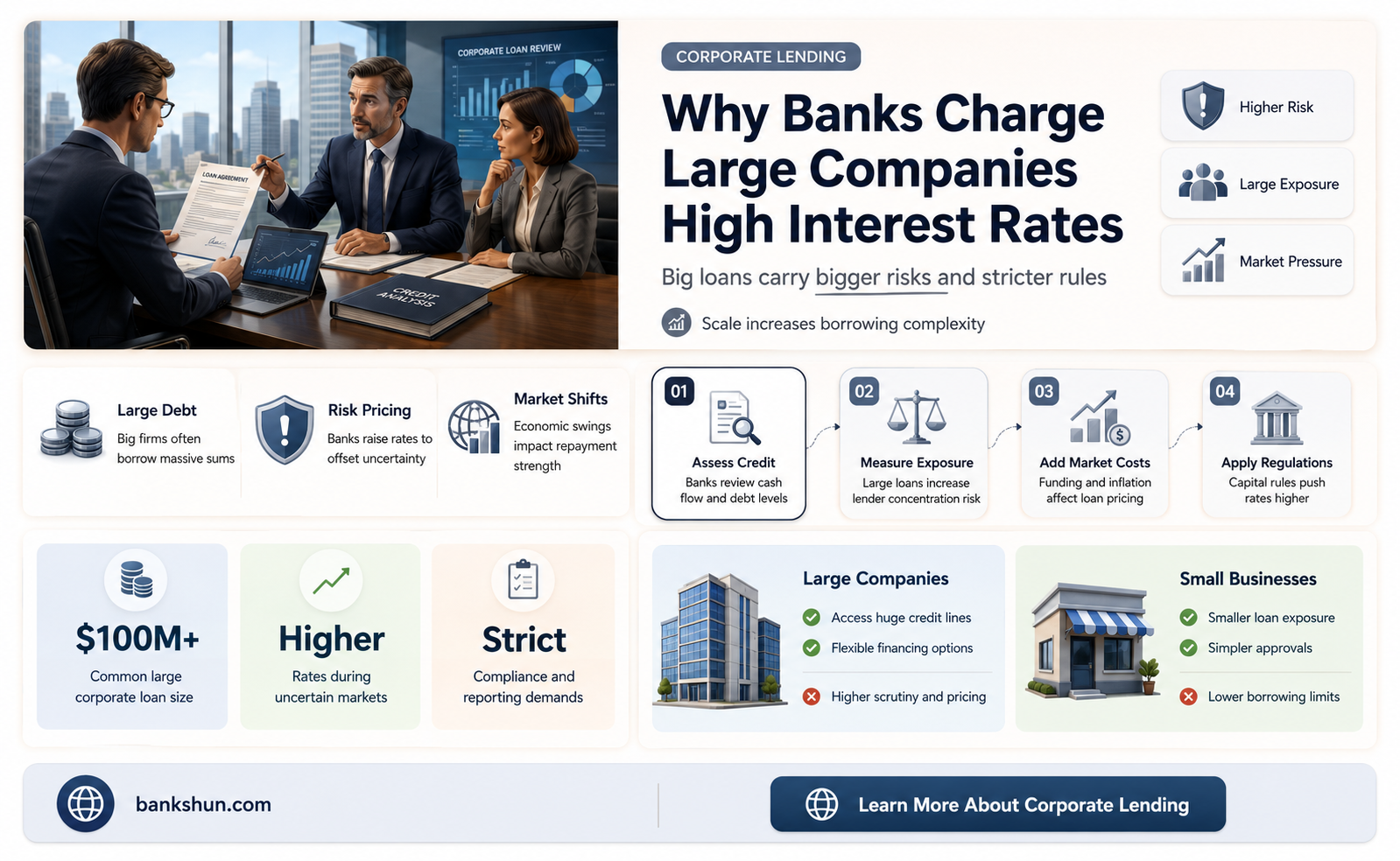 do banks charge large companies high intrest
