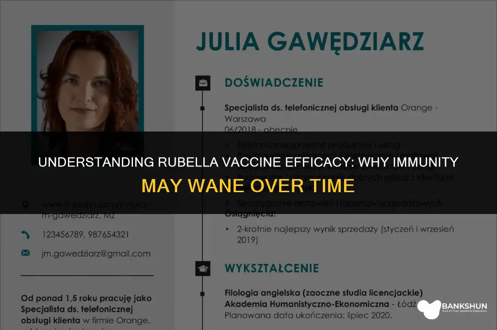 why did my rubella vaccine wear off