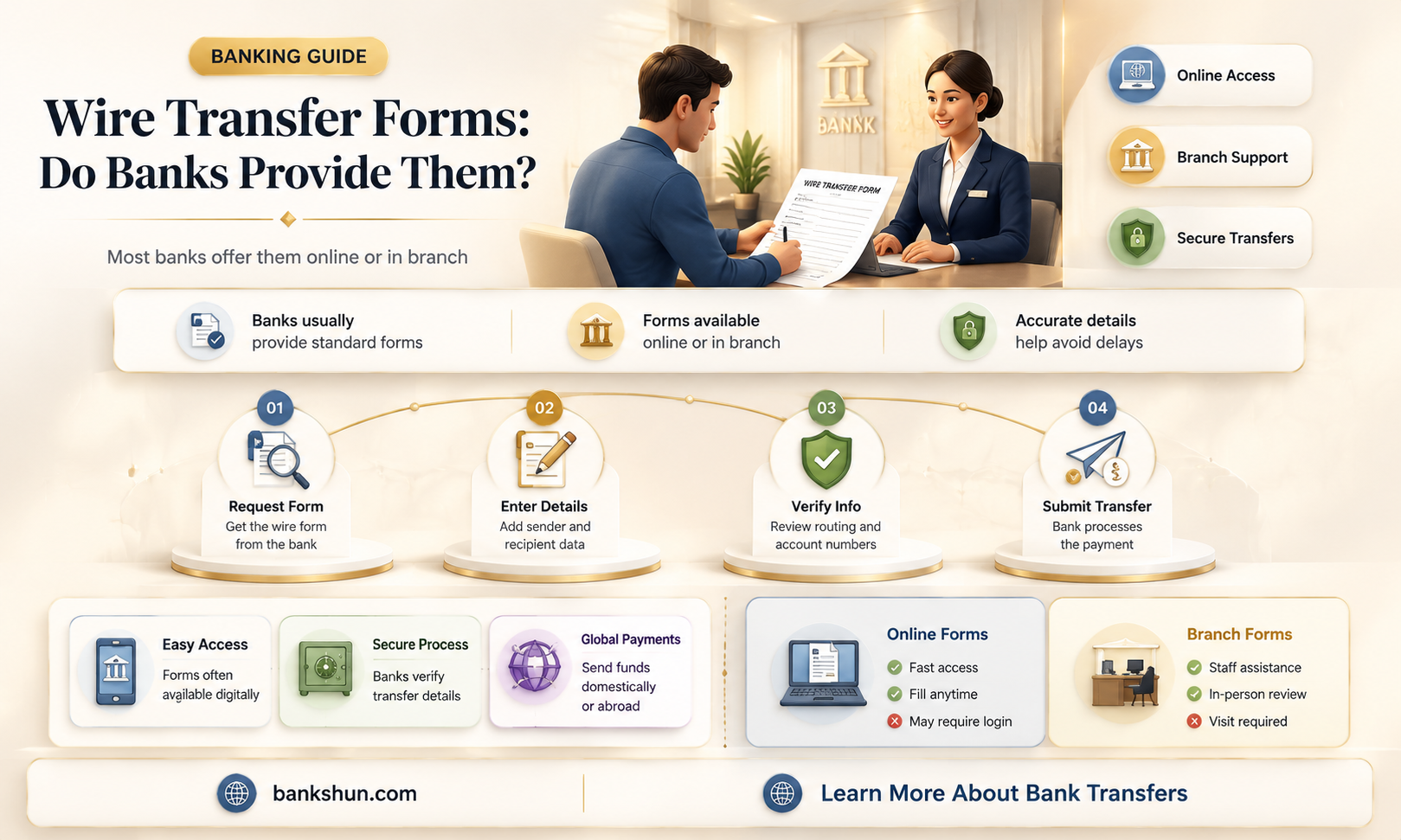 do banks have forms for wire transfers