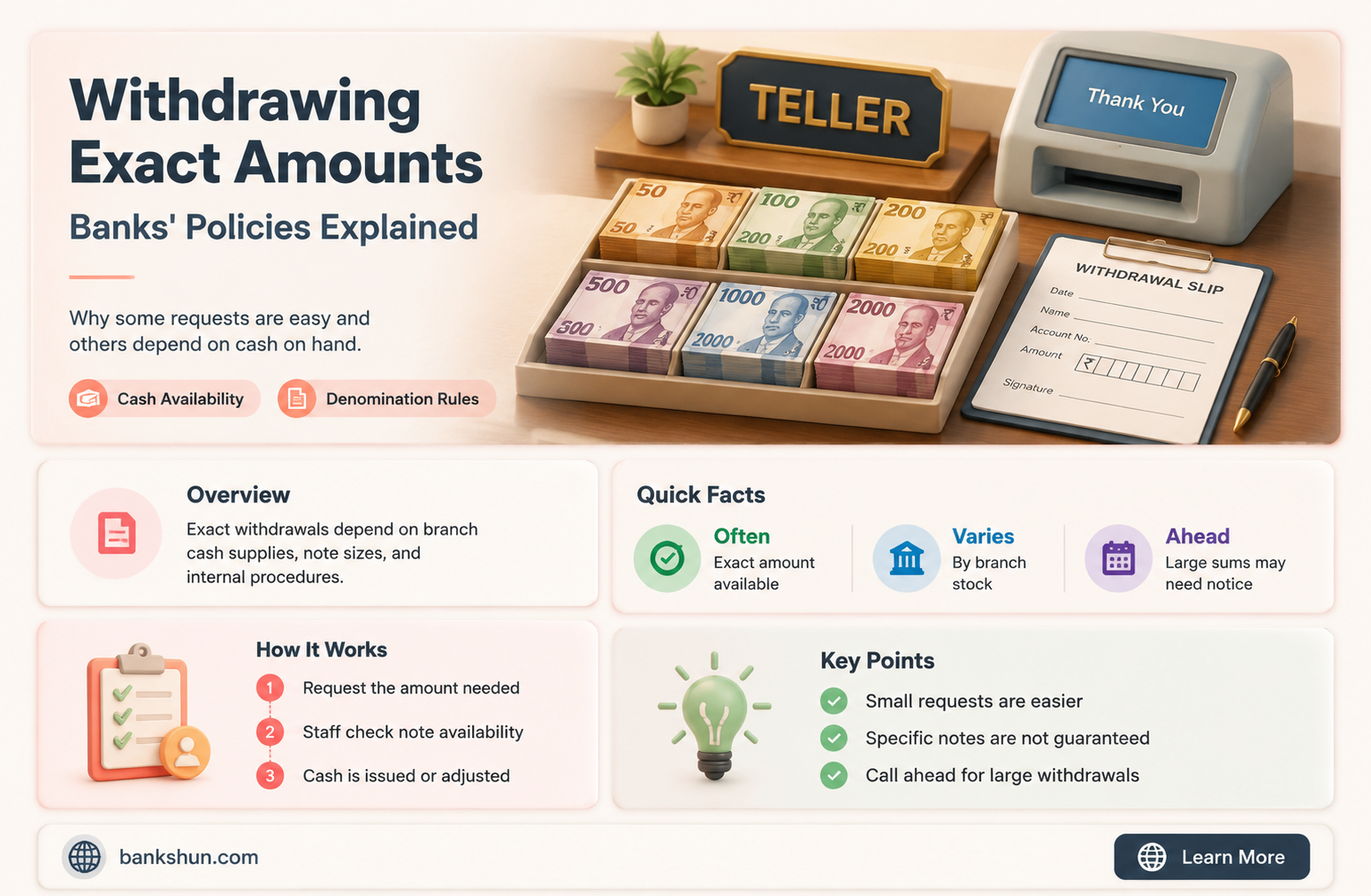 do banks let you withdraw exact amounts